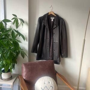 Vintage dark brown leather jacket